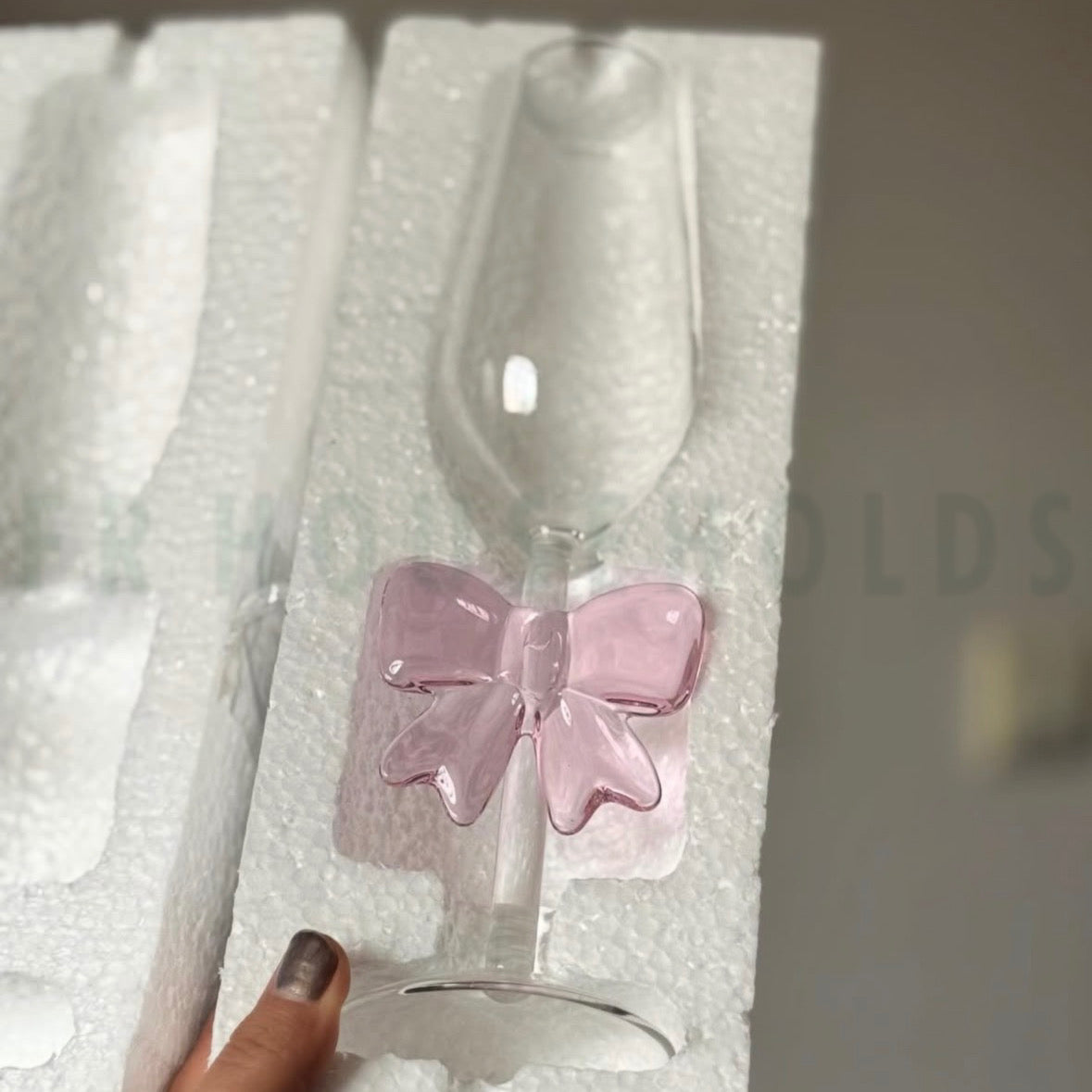 Crystal Bow Flute Glass – Elegant Handcrafted Aesthetic Glassware | 200ml - 1pc