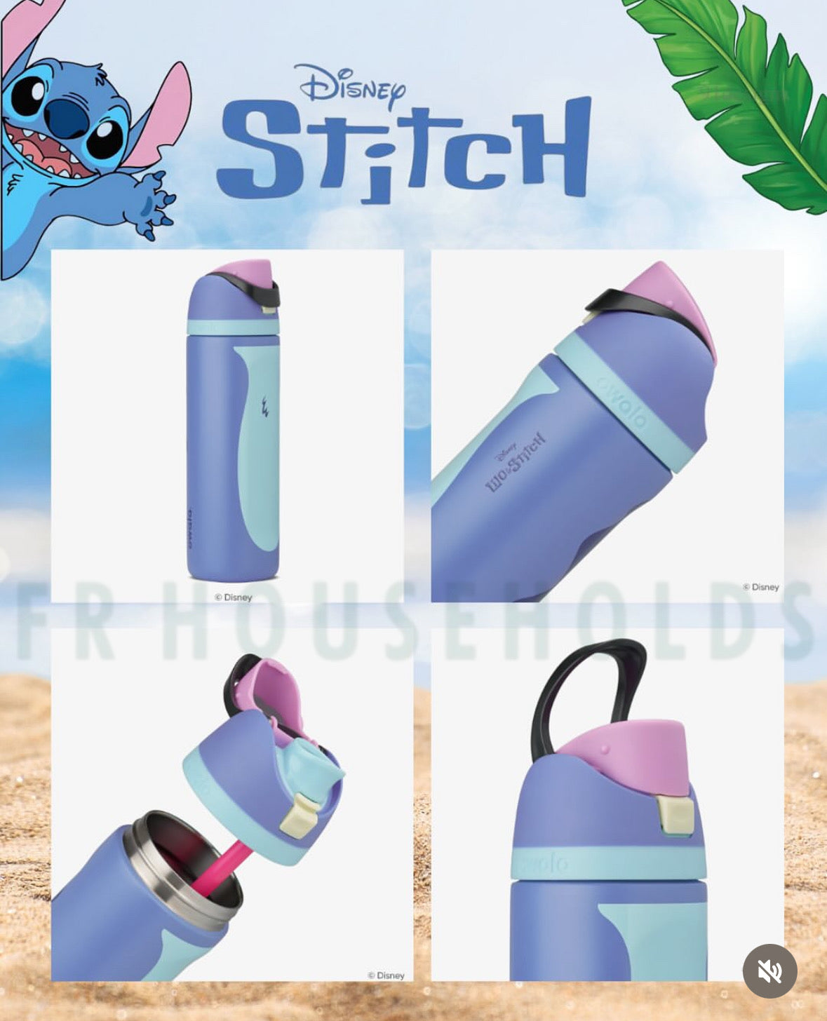 OWALA Disney Stitch 32oz FREESIP WATER BOTTLE | COLOR DROP EXCLUSIVE
