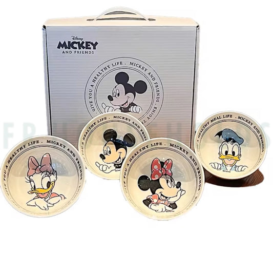 Walt Disney 4pcs Bowls Set With Orignal Disney Gift Box Packing.