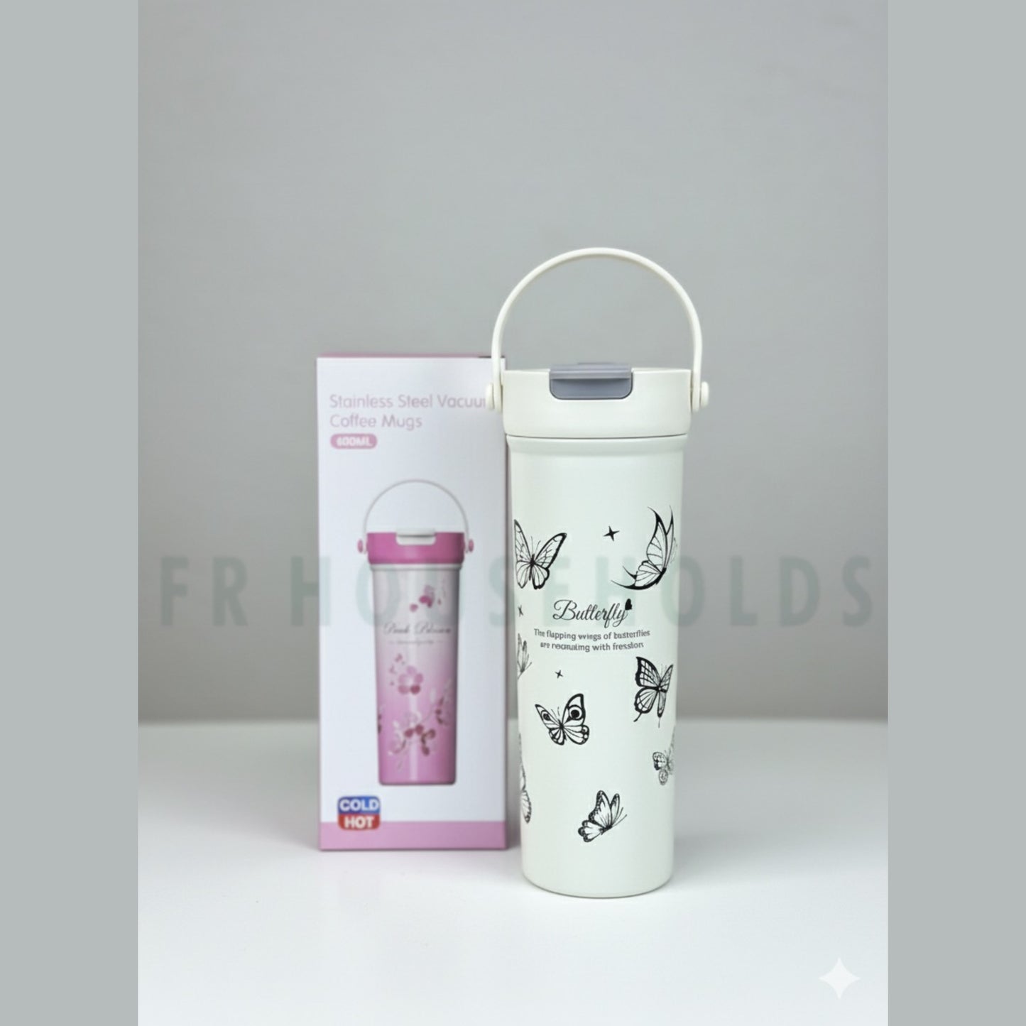 Hot & Cold Stainless Steel Coffee Mug with Aesthetic Print | 620ml