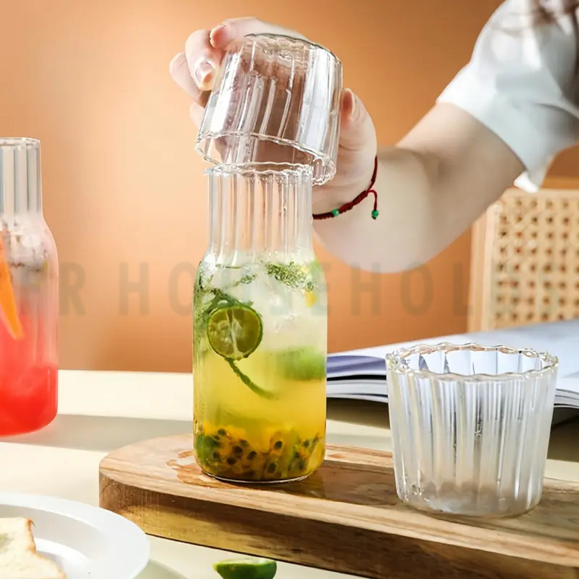 550ml Bedside Decanter Bottle with Glass – Elegant Hydration, Anytime