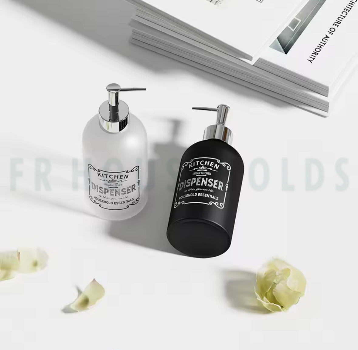 Elegant Frost Glass Soap & Lotion Dispenser – Modern Stylish Design