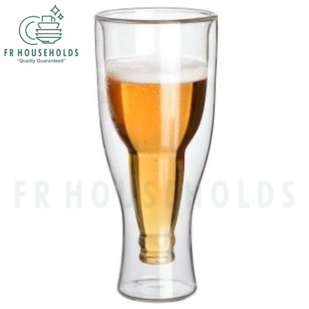 Double-Walled Beer Bottle Shaped Glass Cup 500ml