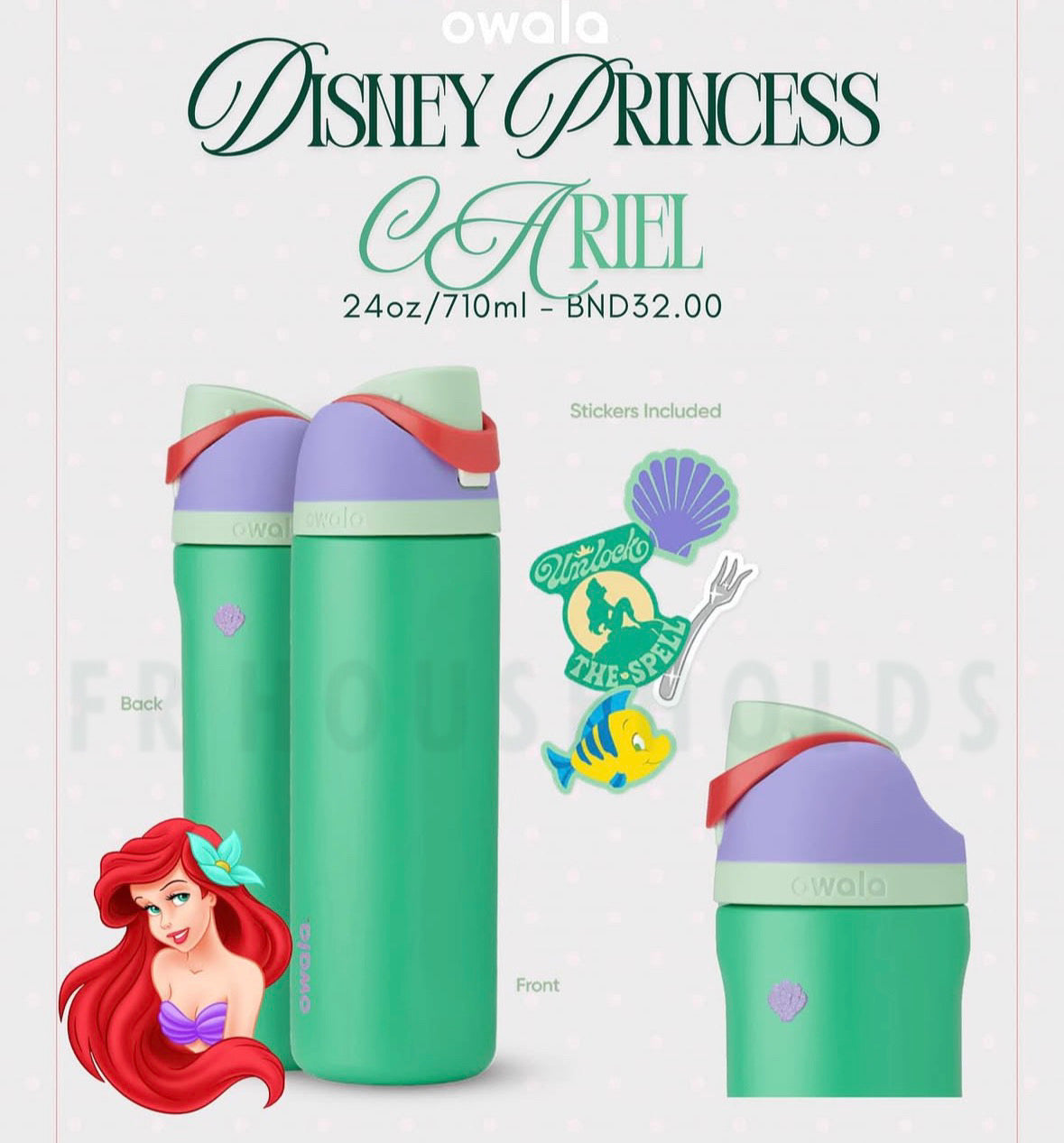 Owala FreeSip® Water Bottle - 24oz | Disney Princess Collection