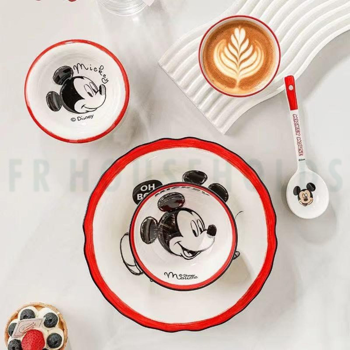 Disney Mickey & Friends 5-Piece Ceramic Meal Set – Kids Dinnerware Gift Set