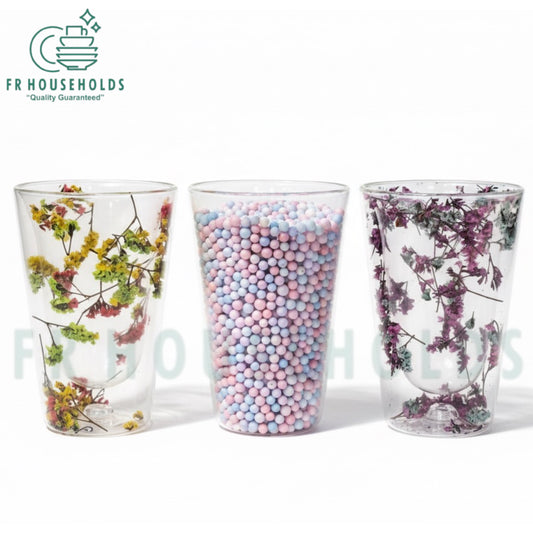 400ml | Double Wall Dried Flower Straight Glass – Elegant & Aesthetic Drinkware