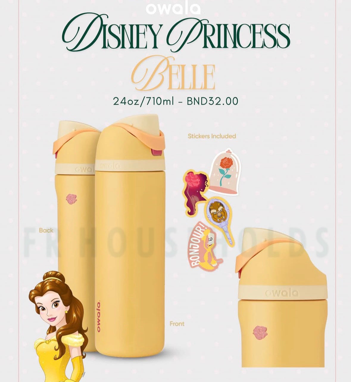 Owala FreeSip® Water Bottle - 24oz | Disney Princess Collection