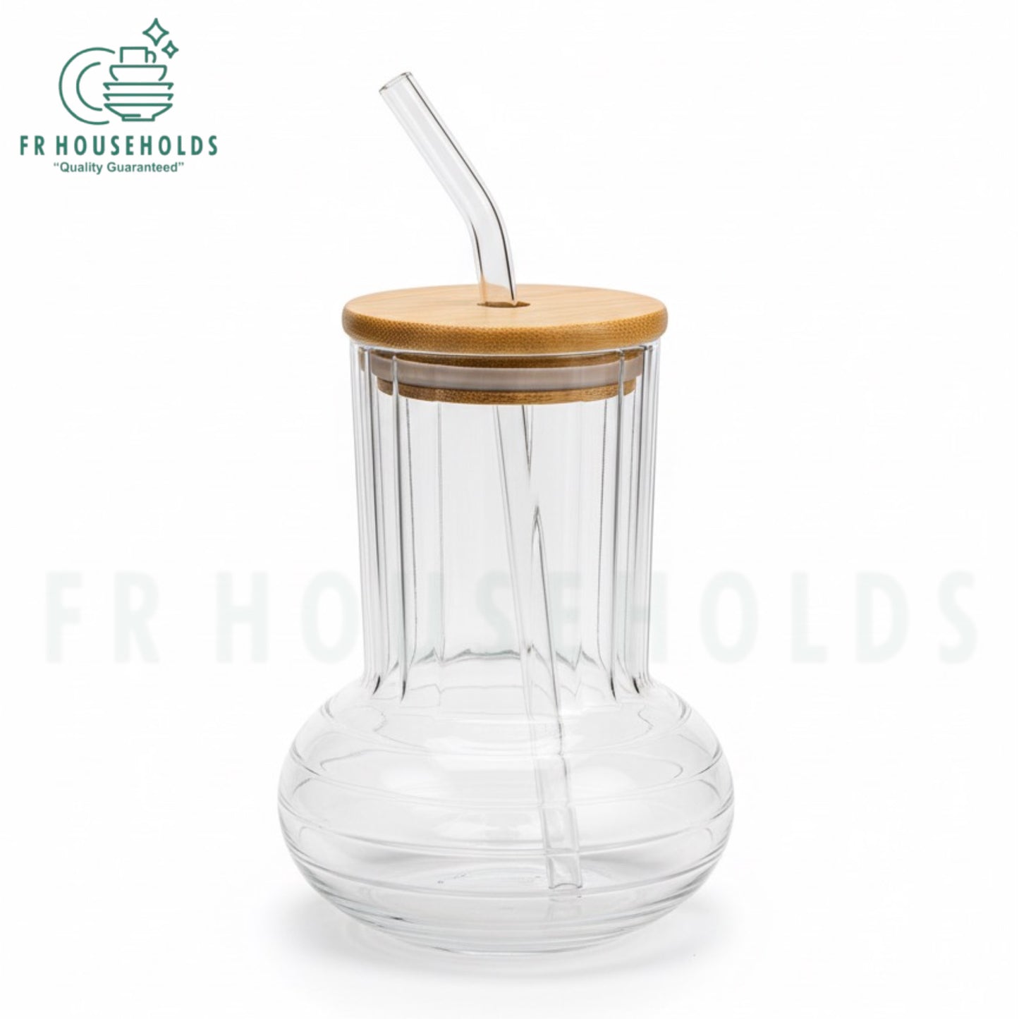 450ml JARDIN Coffee Glass with Bamboo Lid & Glass Straw – Eco-Friendly & Stylish Drinkware
