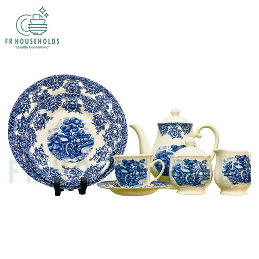 CLAYTAN 24-Piece Earthenware Tea Set – Elegant & Timeless Charm