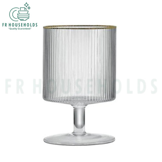 Ripple Low Foot Real Crystal Gold Rim Drink Glass - 300ml | 10oz | 6PC