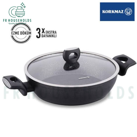 Korkmaz Nora Granite Forged Aluminium Wok Pot | 28x7