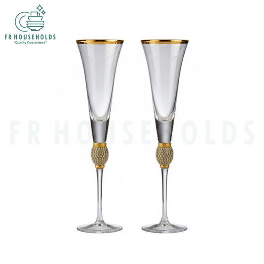 FRANZESE Russian Crystal Wine Glass – Handmade Luxury with Gold Detailing