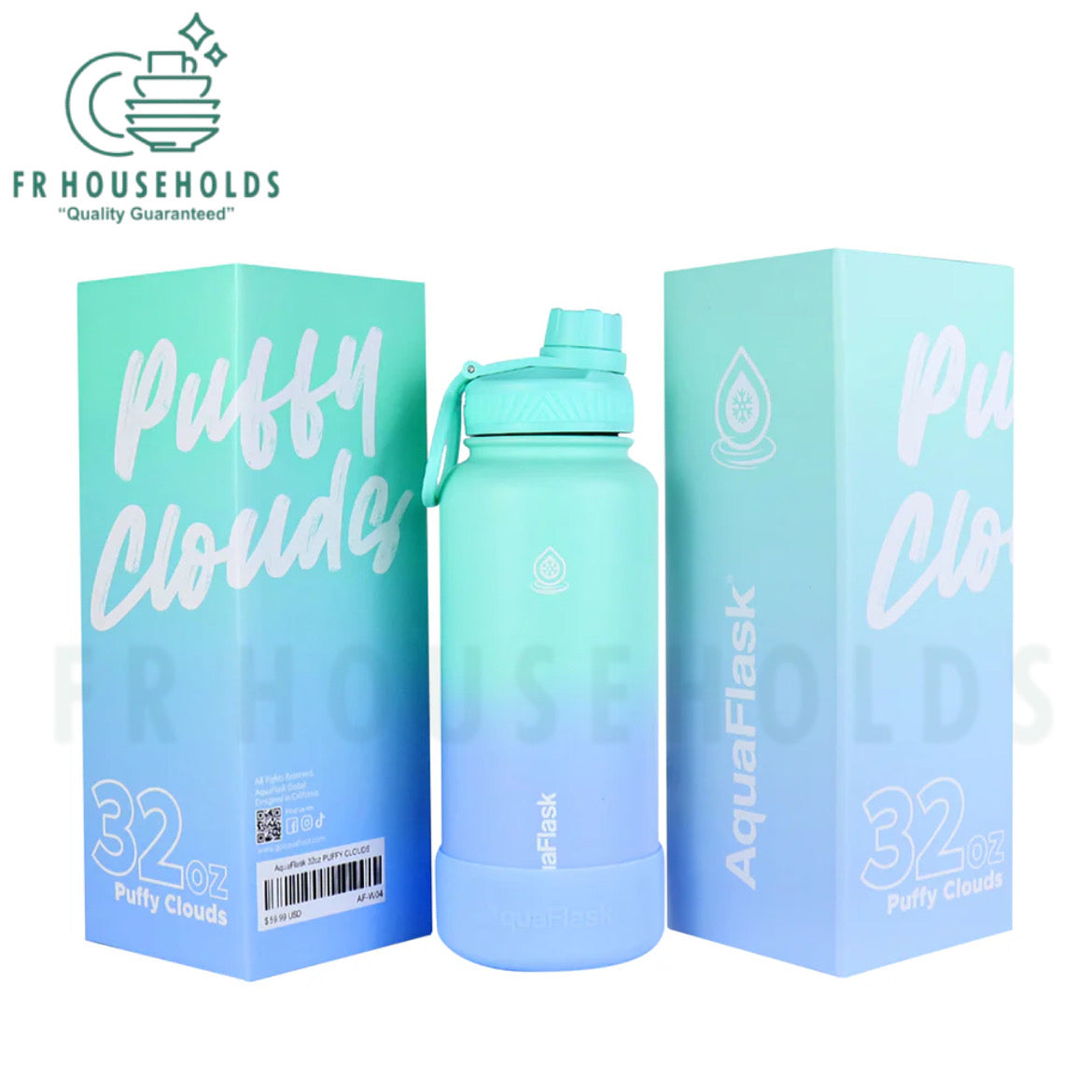 AquaFlask 946mL (40oz) Water Bottles (Puffy Clouds)