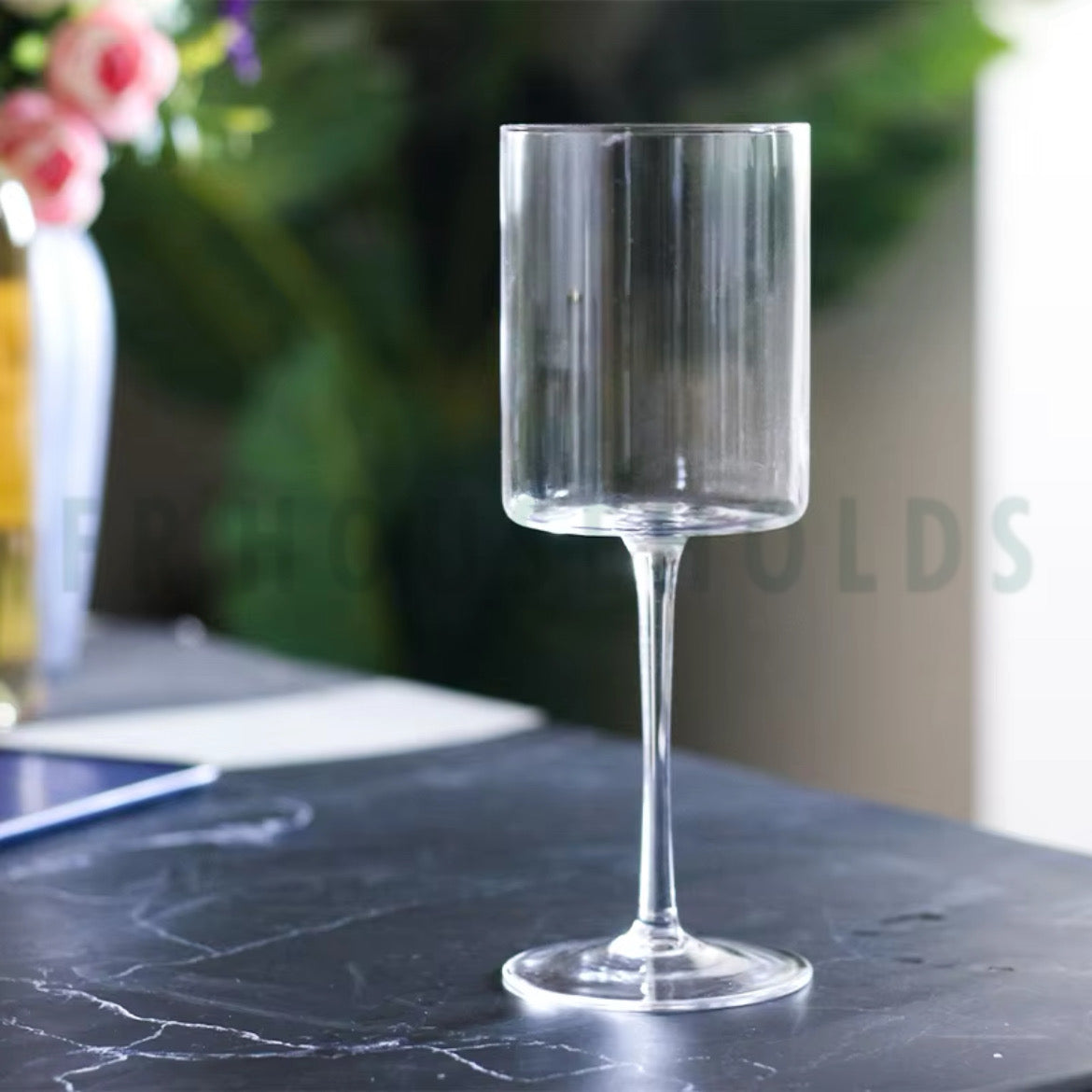 Crystal Cylinderical Wine Glass | 350ml - 6pc