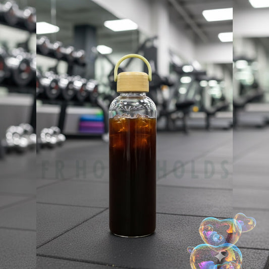 Sleek Glass Bottle with Bamboo Lid | 1000ml