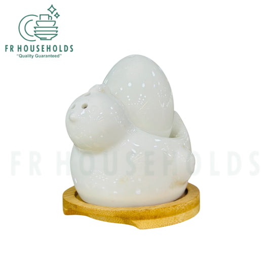Hen & Egg Salt & Pepper Shaker With Bamboo Base