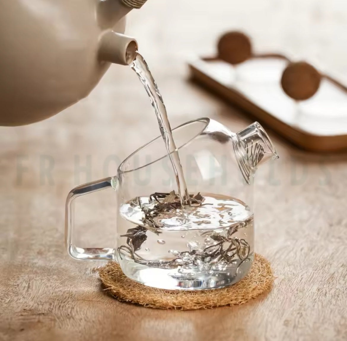 Nordic Borosilicate Glass Teapot with Cork Lid | 450ml - 750ml - 1300ml