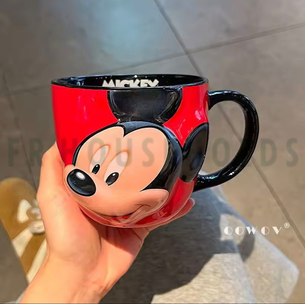 Disney Mickey Mouse 3D Sculpted Ceramic Mug - Classic Red 16oz Coffee Cup