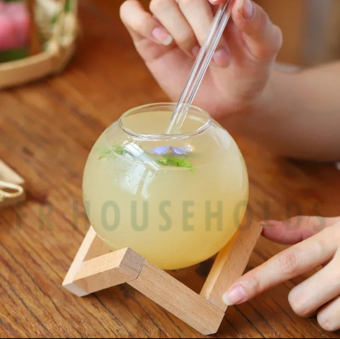 Lunar Glass with Wooden Stand | 200ml and 350ml