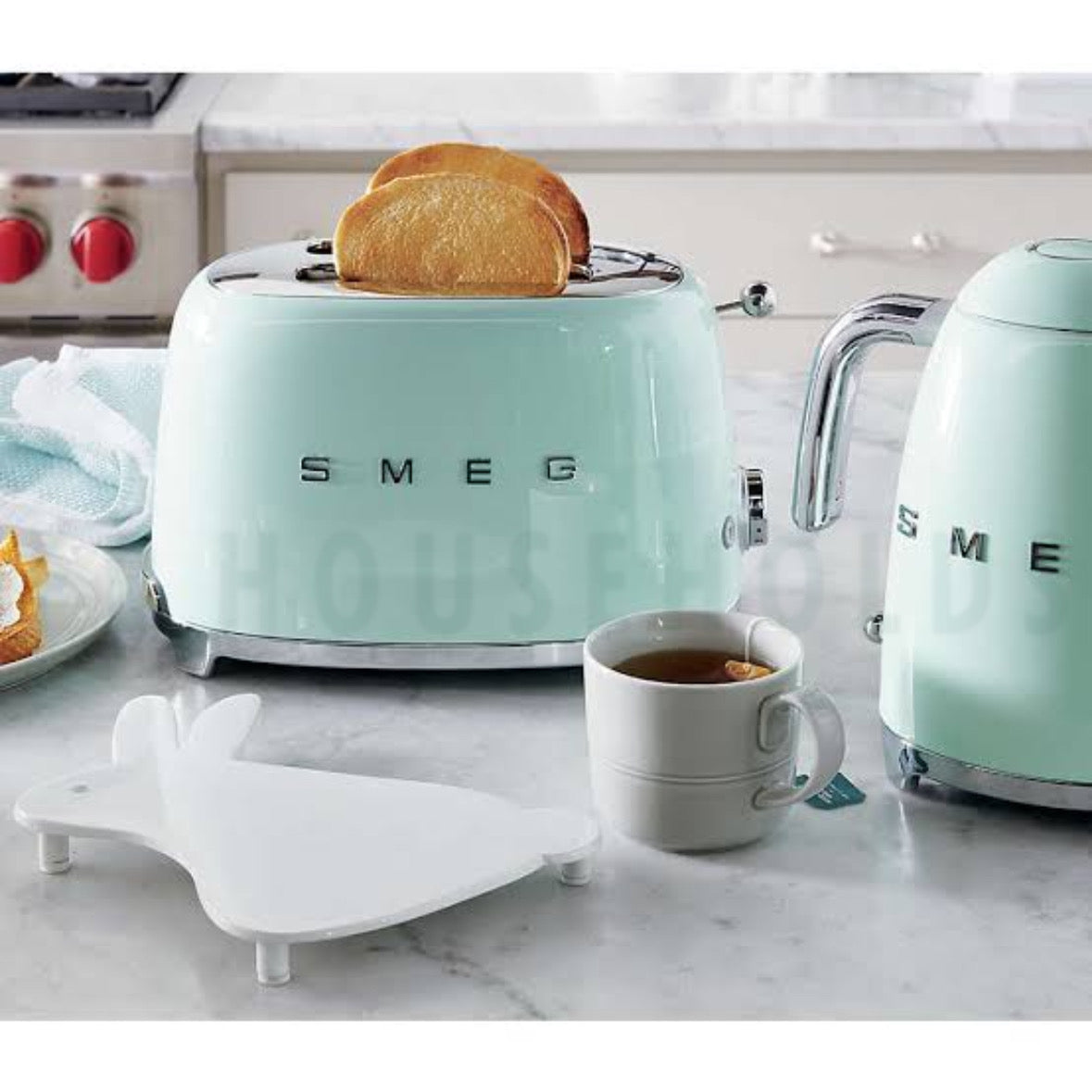 SMEG Retro Toaster Machine – Premium Stainless Steel 2-Slice Toaster with Adjustable Browning & Wide Slots | Pastel Green