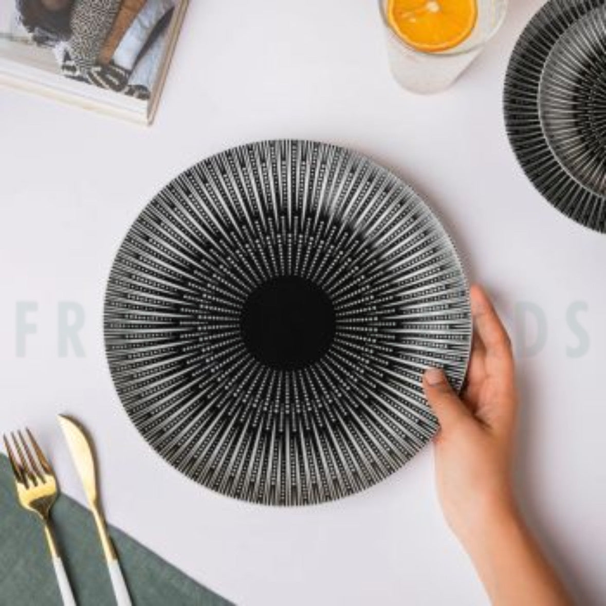 Elite Class Stoneware Self Engraved Plates – Luxury Dining Collection - 1pcs