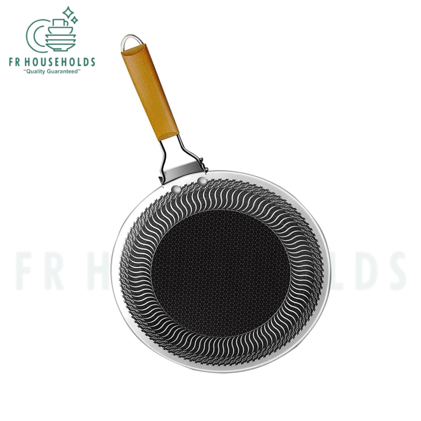 Honeycomb Laser-Coated Flat Pan (Tawa) with Induction Support Bottom | 38cm