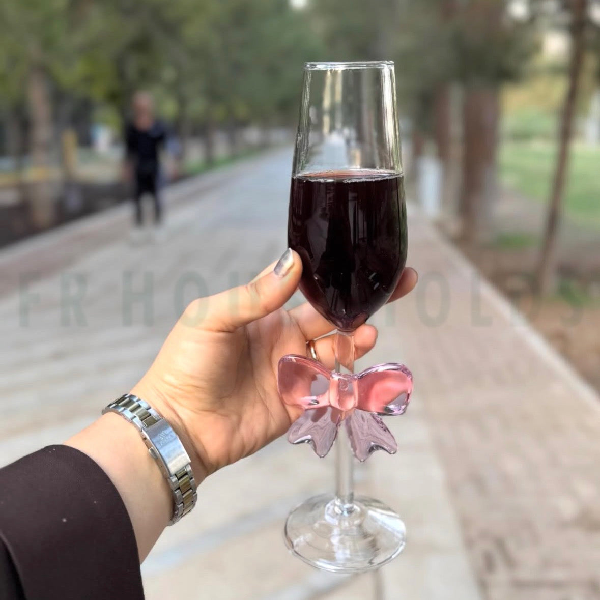 Crystal Bow Flute Glass – Elegant Handcrafted Aesthetic Glassware | 200ml - 1pc