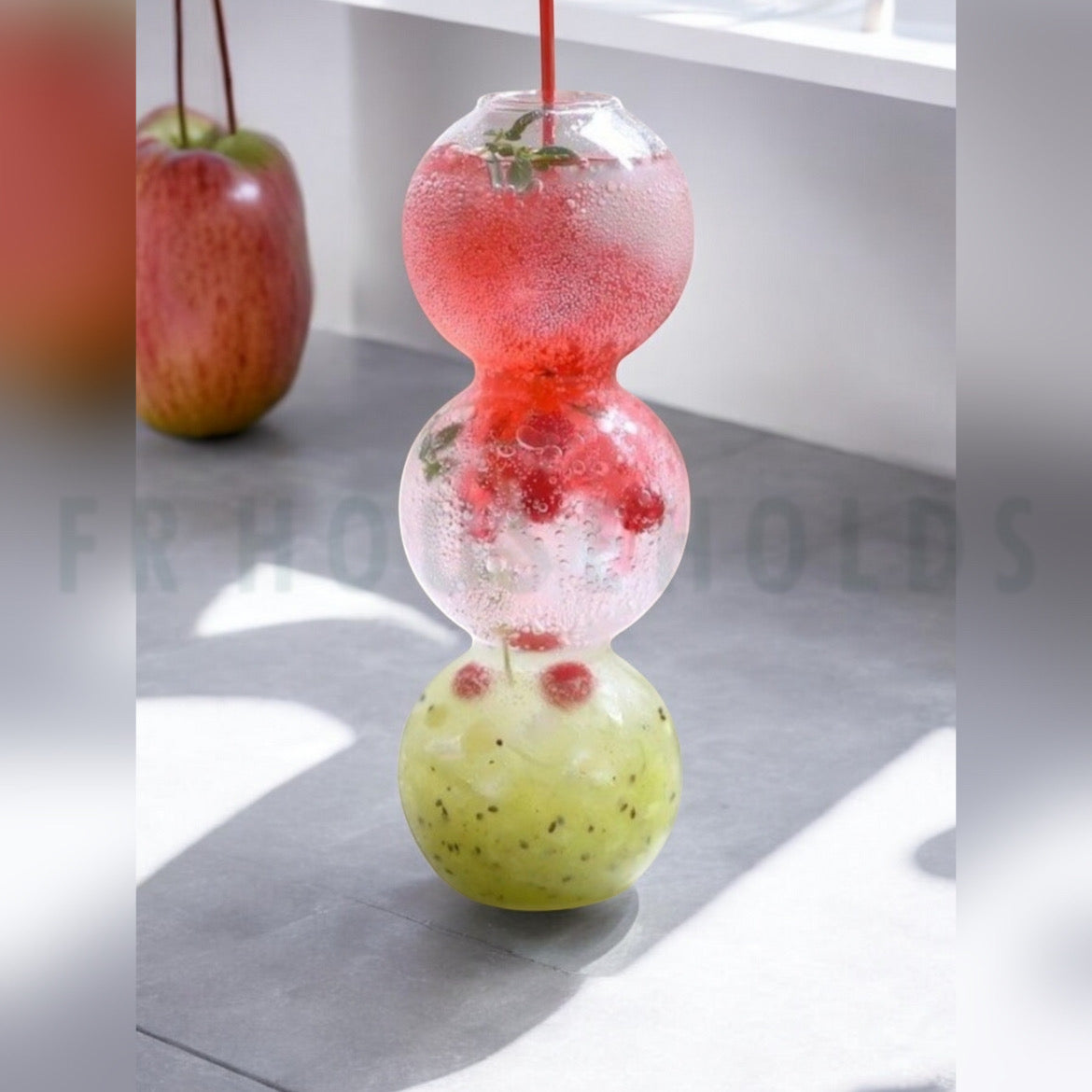 Caterpillar Beverage Glass with Straw - 280ml