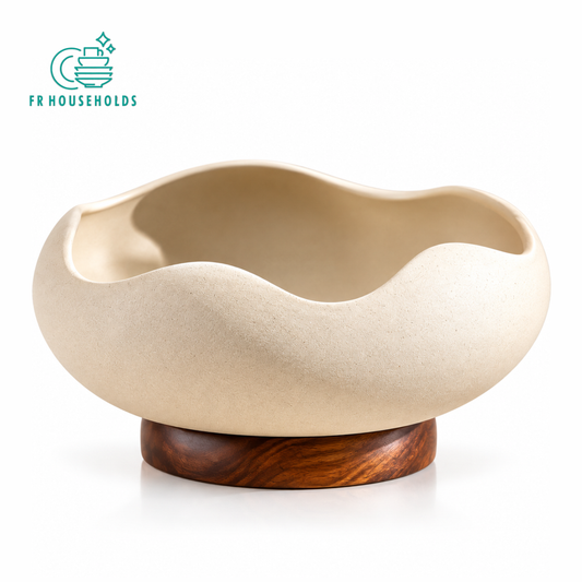 Modern Sculptural Decorative Bowl with Raised Base