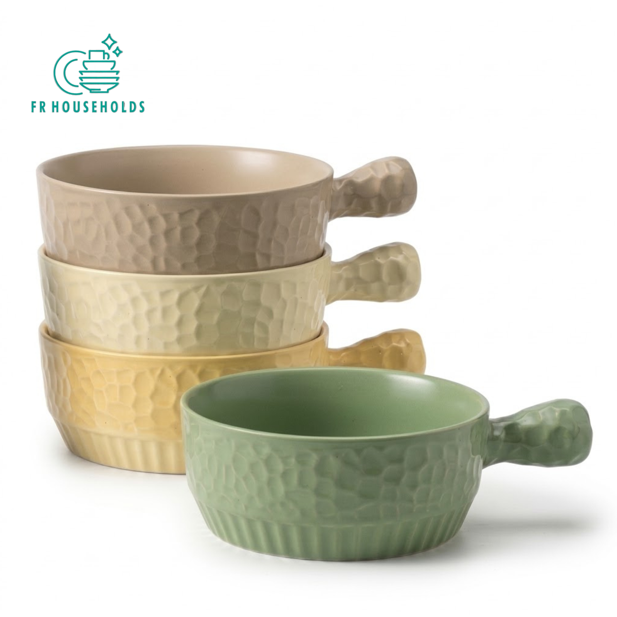 Ceramic Soup & Salad Handle Bowl with Matching Spoon