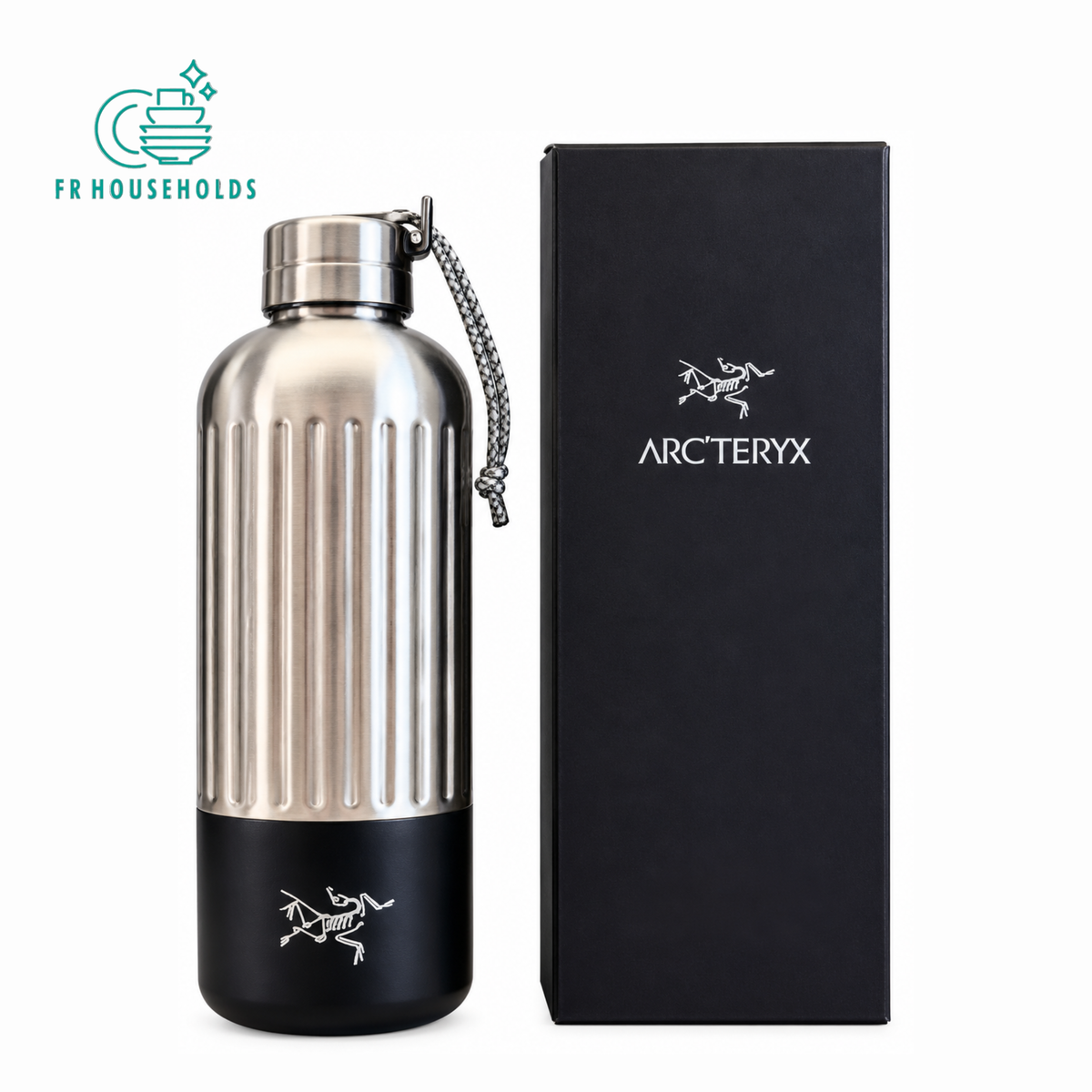 Arc’Teryx Stainless Steel Water Bottle with Carry Rope & Gift Box