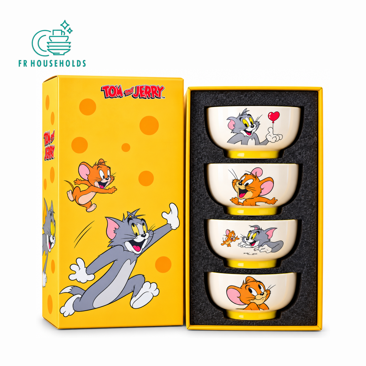 Tom & Jerry 4 Pieces Premium Ceramic Bowl Set
