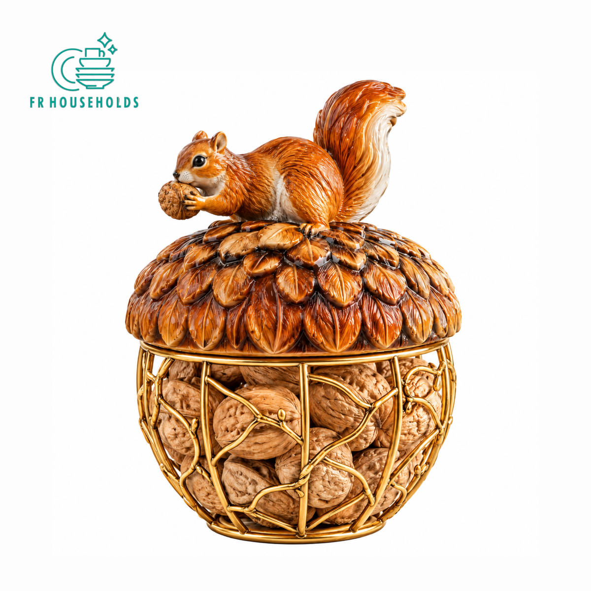 Multi-Purpose Decorative Storage Basket with Squirrel Lid