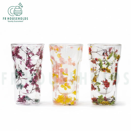 400ml | Double Wall Dried Flower Glass – Elegant & Aesthetic Drinkware