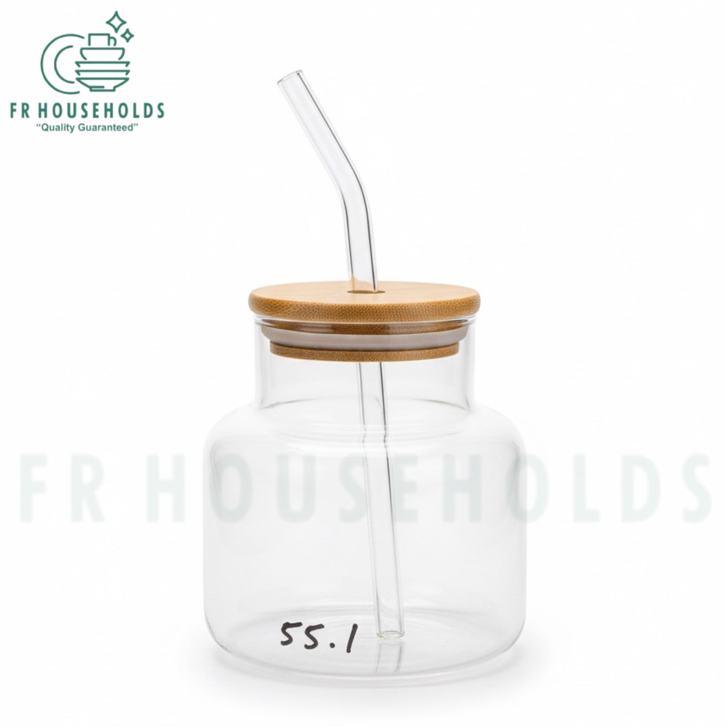 Cold Brew Coffee Glass with Bamboo Lid & Straw – 400ml Eco-Friendly Iced Coffee Tumbler