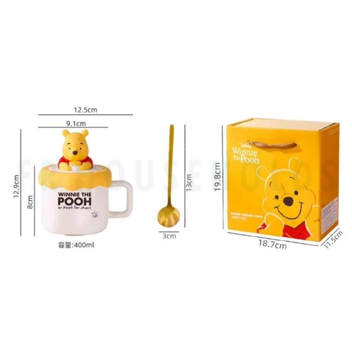 Walt Disney Winnie Pooh Porcelain - Disney Winnie The Pooh Mug With Spoon | 3pcs Set