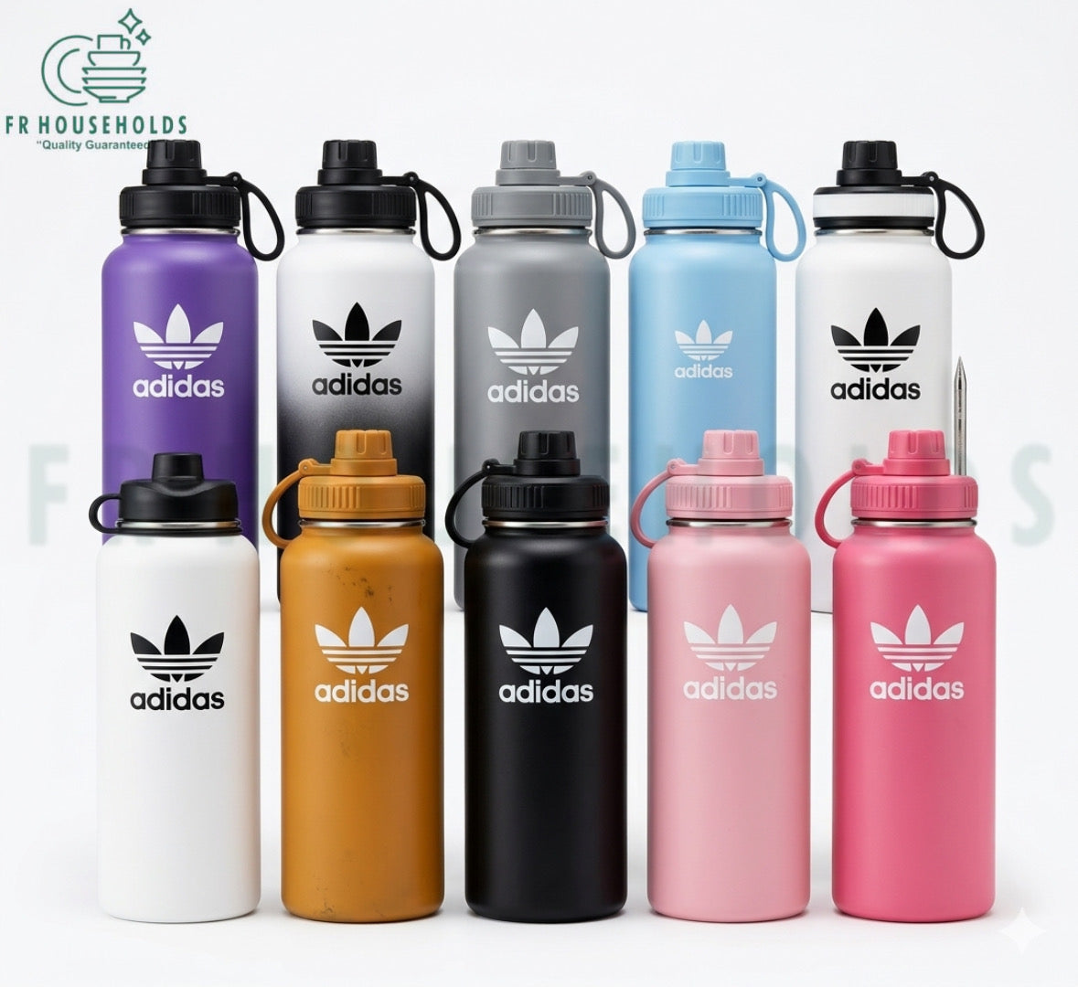 Adidas Insulated Water Bottles - 32oz Leak-Proof Sports Flasks