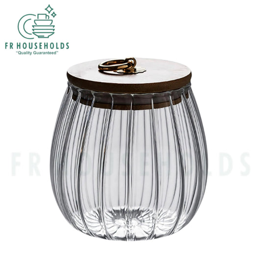Borosilicate Glass Fluted Snack Jars - Pumpkin shape
