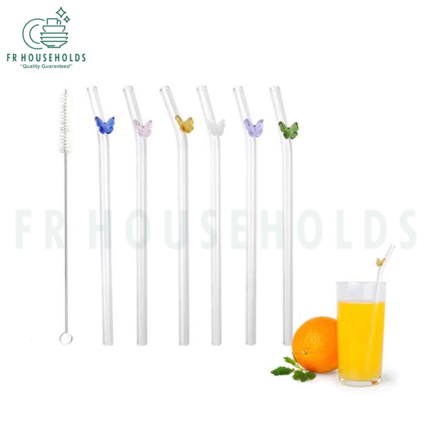 Beautiful & Aesthetic Butterflies Glass Straws