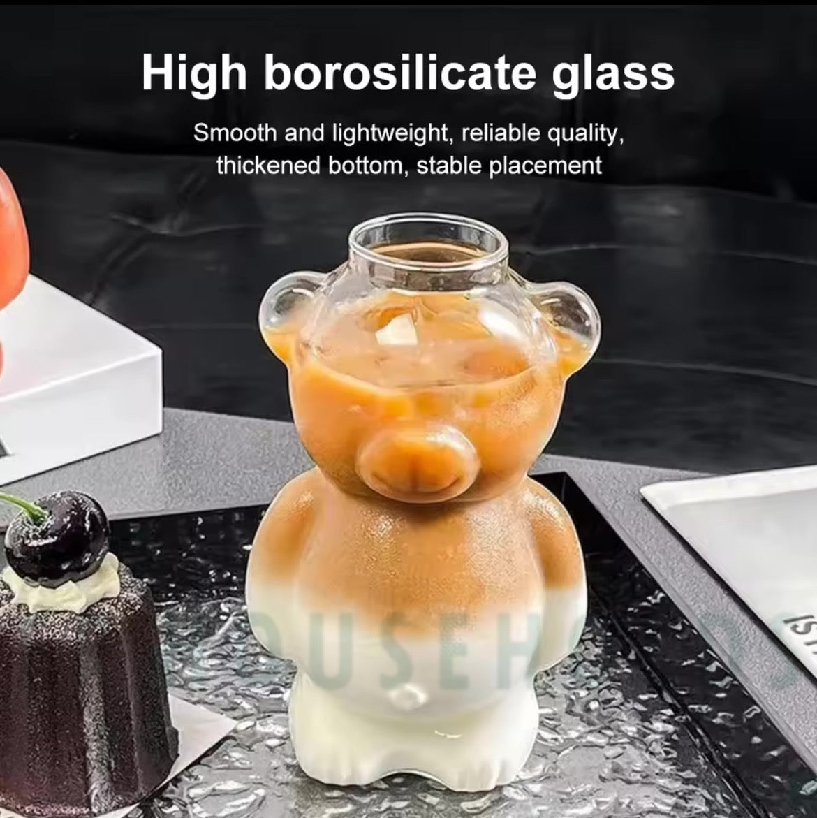 Creative Mama Bear Coffee & Juice Serving Glass With Straw