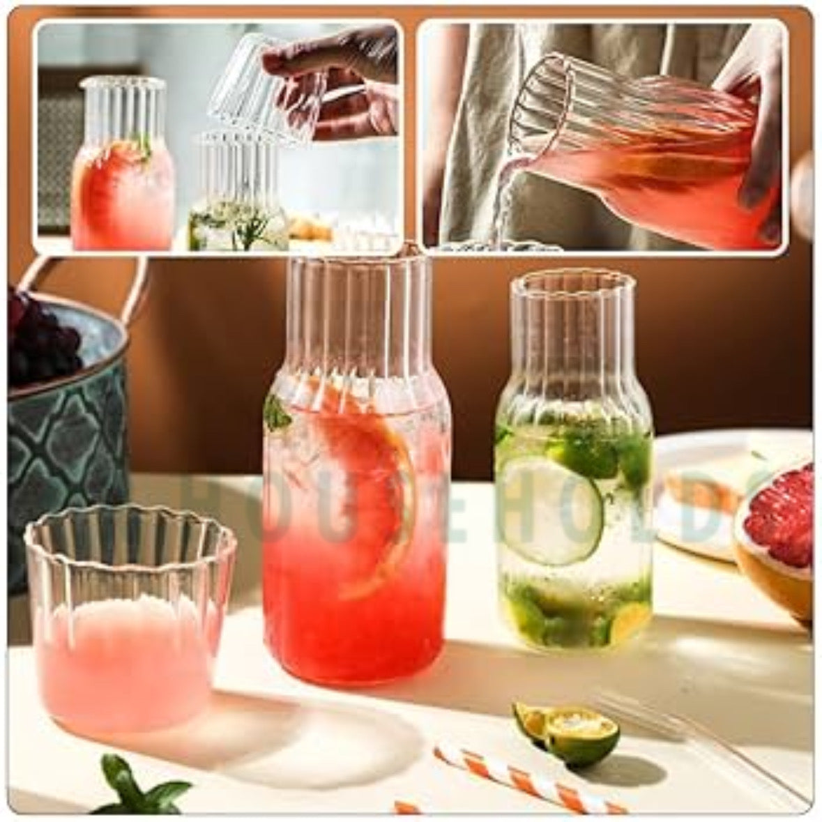 550ml Bedside Decanter Bottle with Glass – Elegant Hydration, Anytime