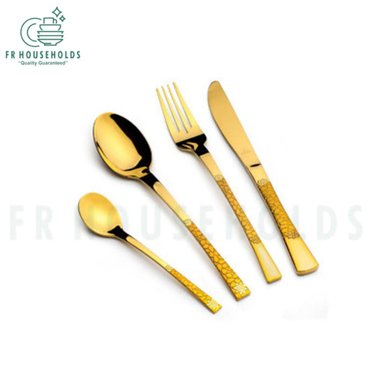Arshia Stainless Steel Cutlery Sets 50pcs Gold | 12 Persons Serving