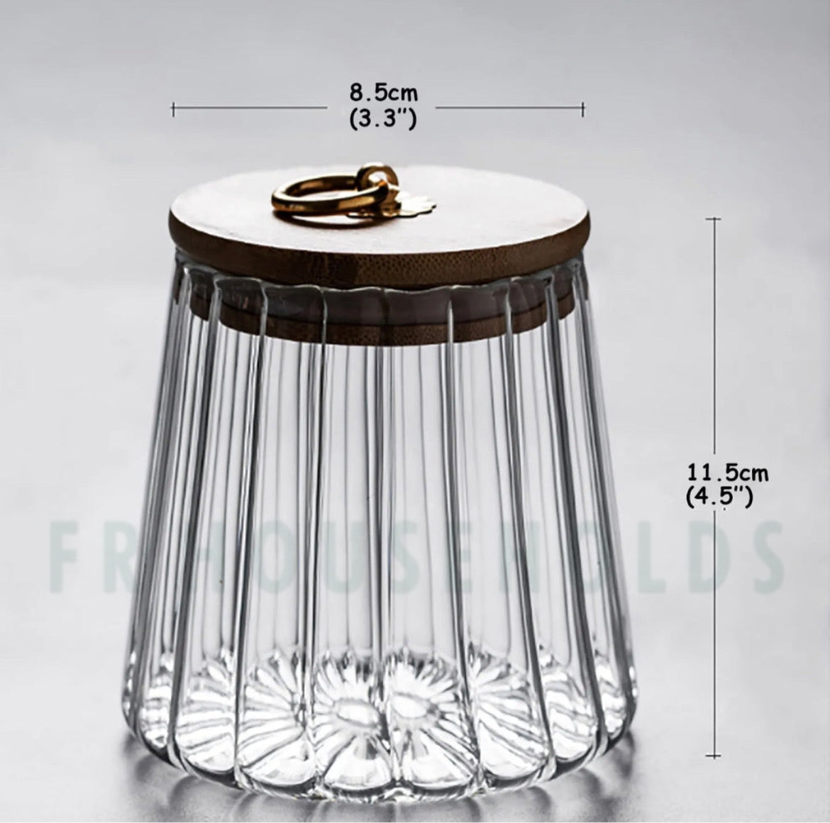 Borosilicate Glass Fluted Snack Glass Jars - Straight