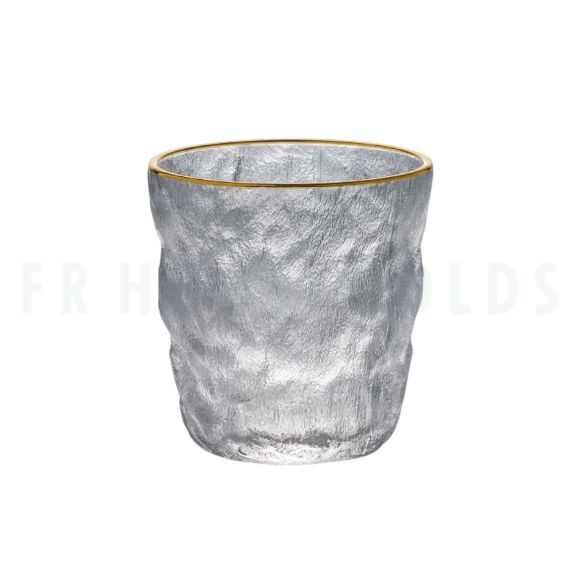Frozen Ice Gold Rim Drink Glass | 280ml - Clear - 6PC