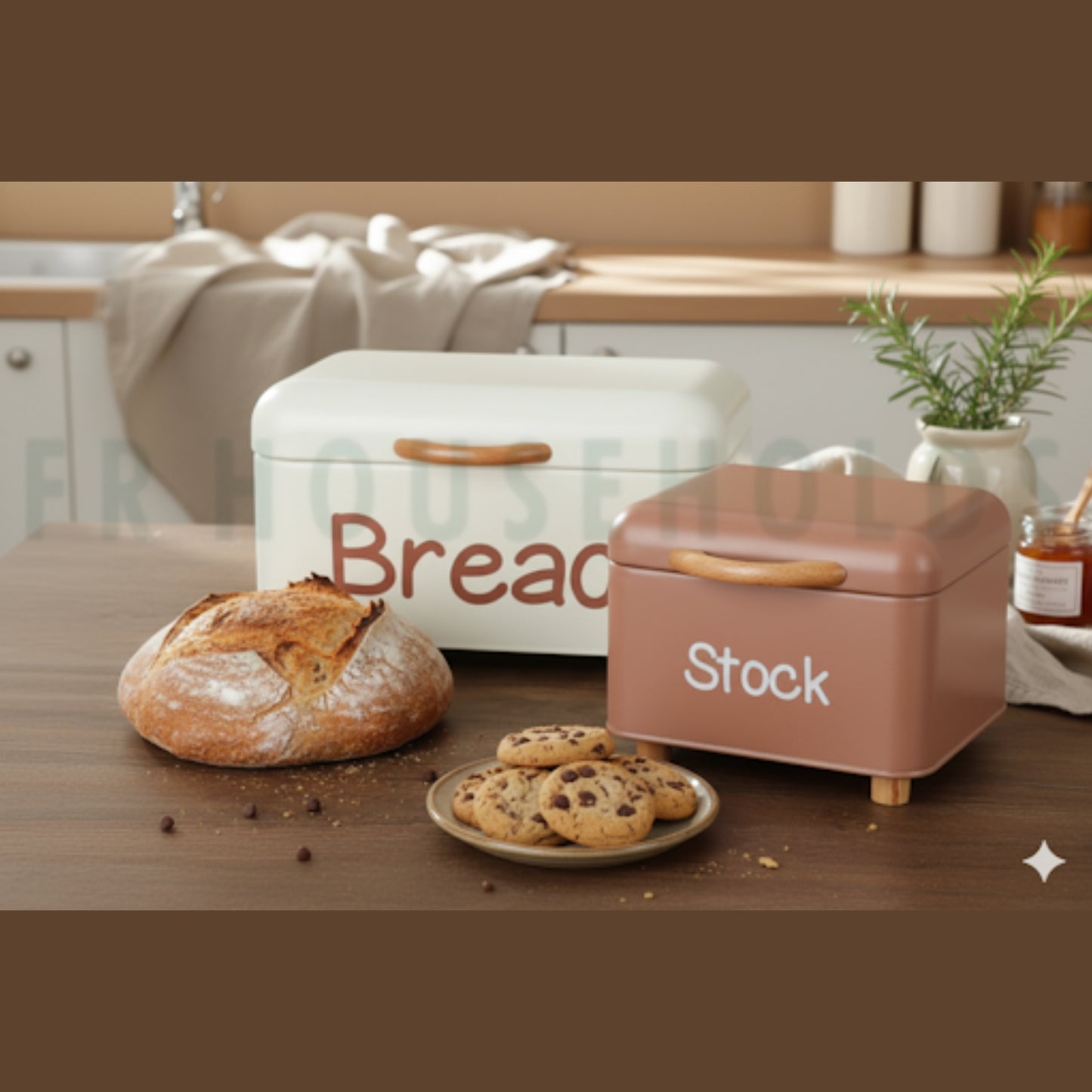2PCS Bread Bin Set – Premium Tin Storage Containers