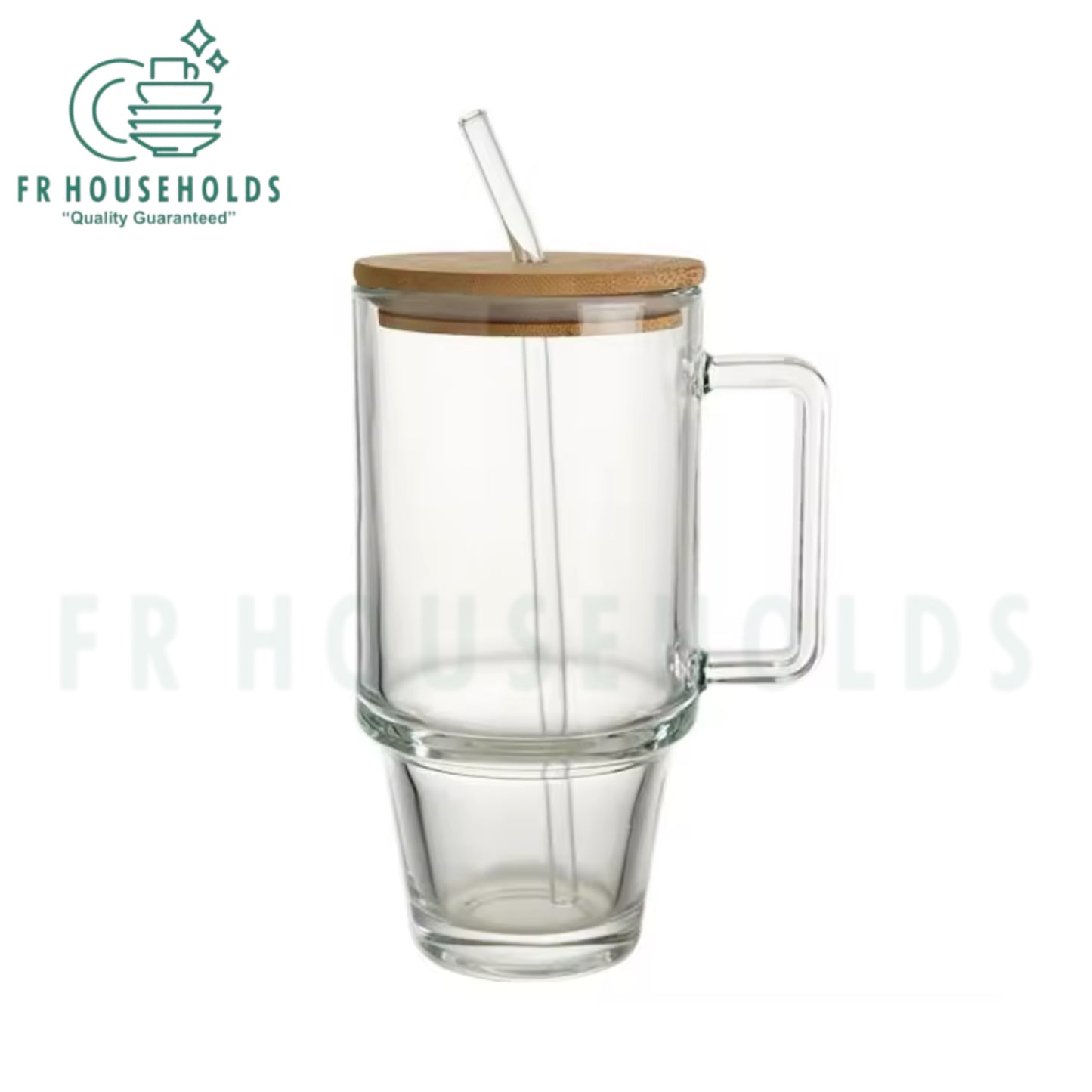 700ml Glass Tumbler with Bamboo Lid & Straw – Eco-Friendly & Stylish