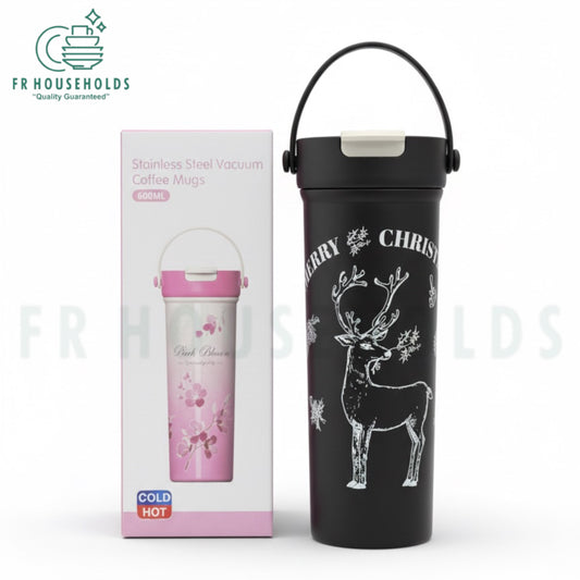 Hot & Cold Stainless Steel Coffee Mug with Aesthetic Print | 620ml