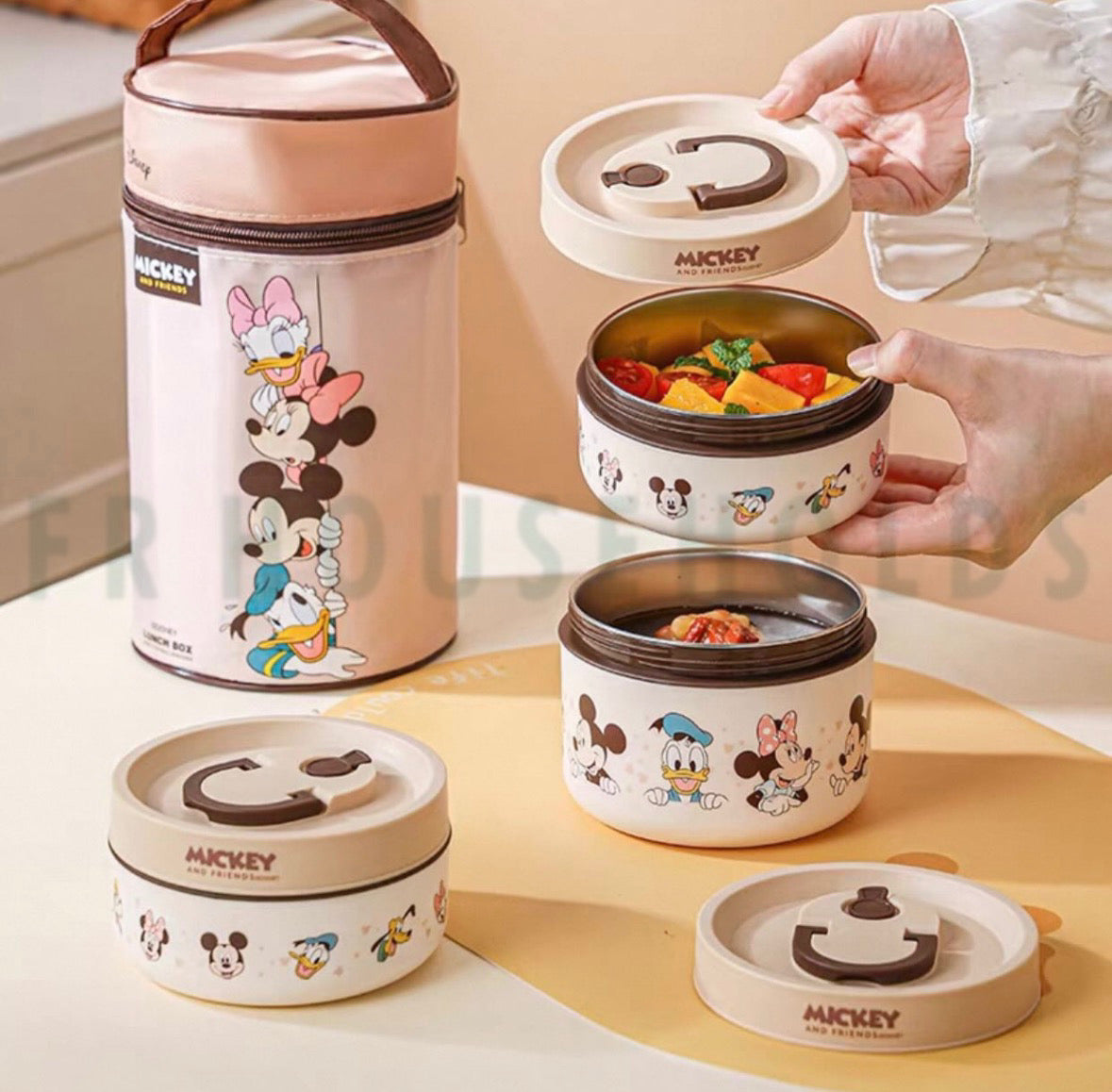 Disney Mickey & Freinds Lunch Box Set with Insulated Carry Bag – Cute Mickey & Friends Food Storage