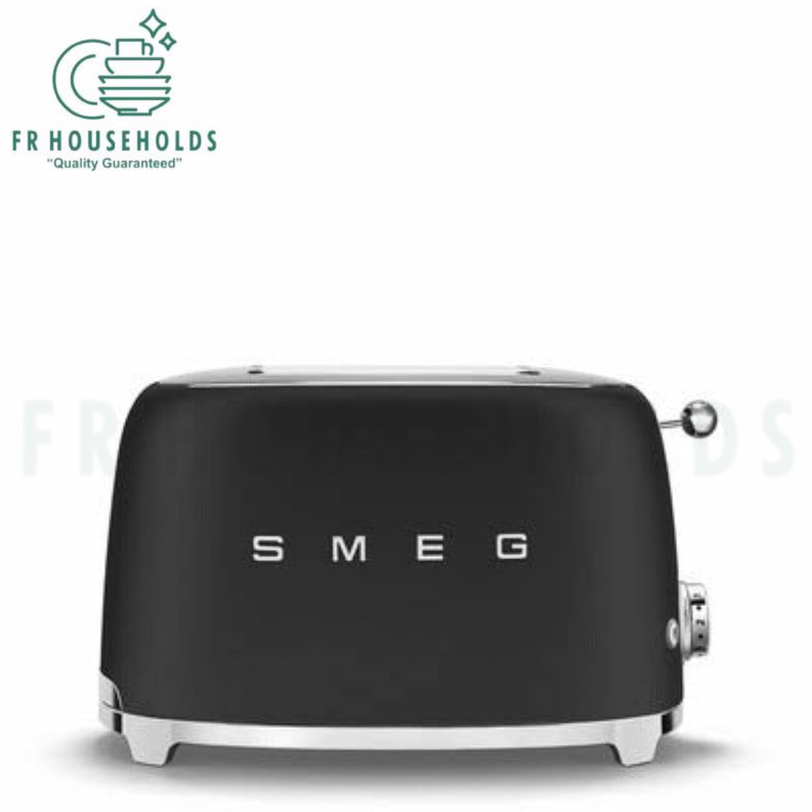 SMEG Retro Toaster Machine – Premium Stainless Steel 2-Slice Toaster with Adjustable Browning & Wide Slots | Black