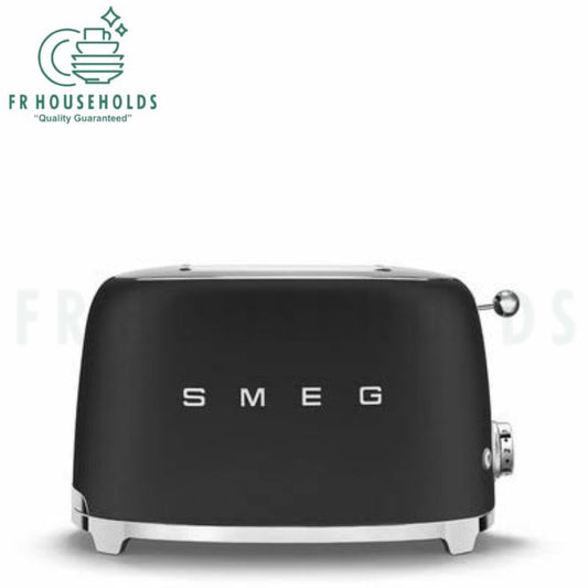 SMEG Retro Toaster Machine – Premium Stainless Steel 2-Slice Toaster with Adjustable Browning & Wide Slots | Black